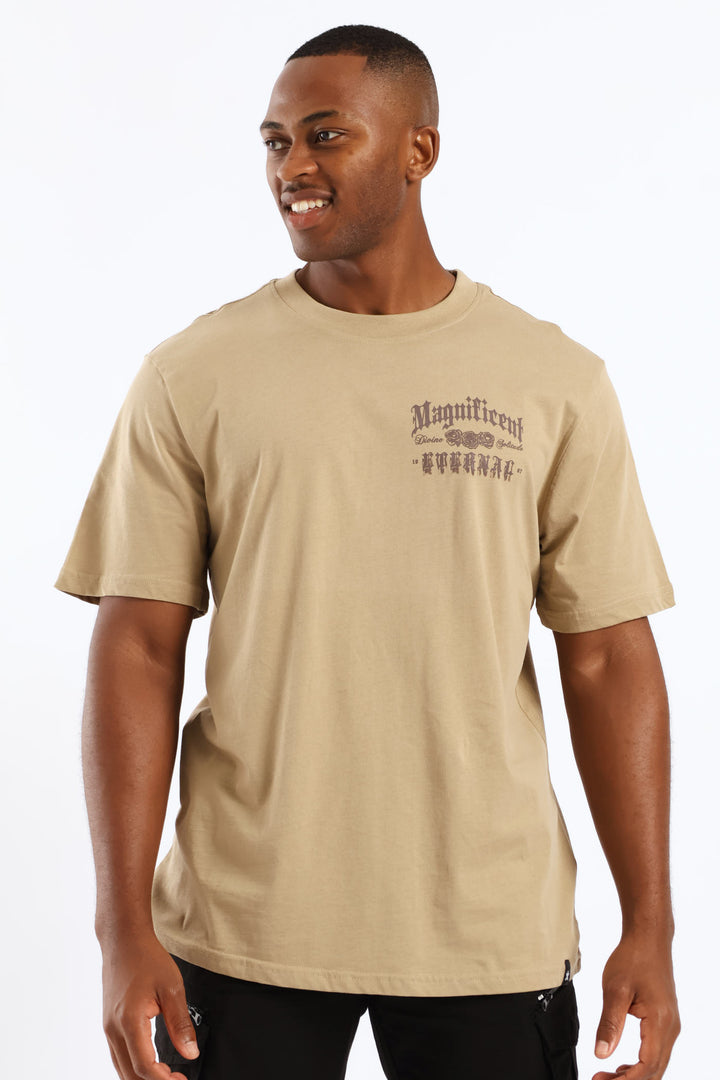 Eternal Front & Back Print Tee - Taupe