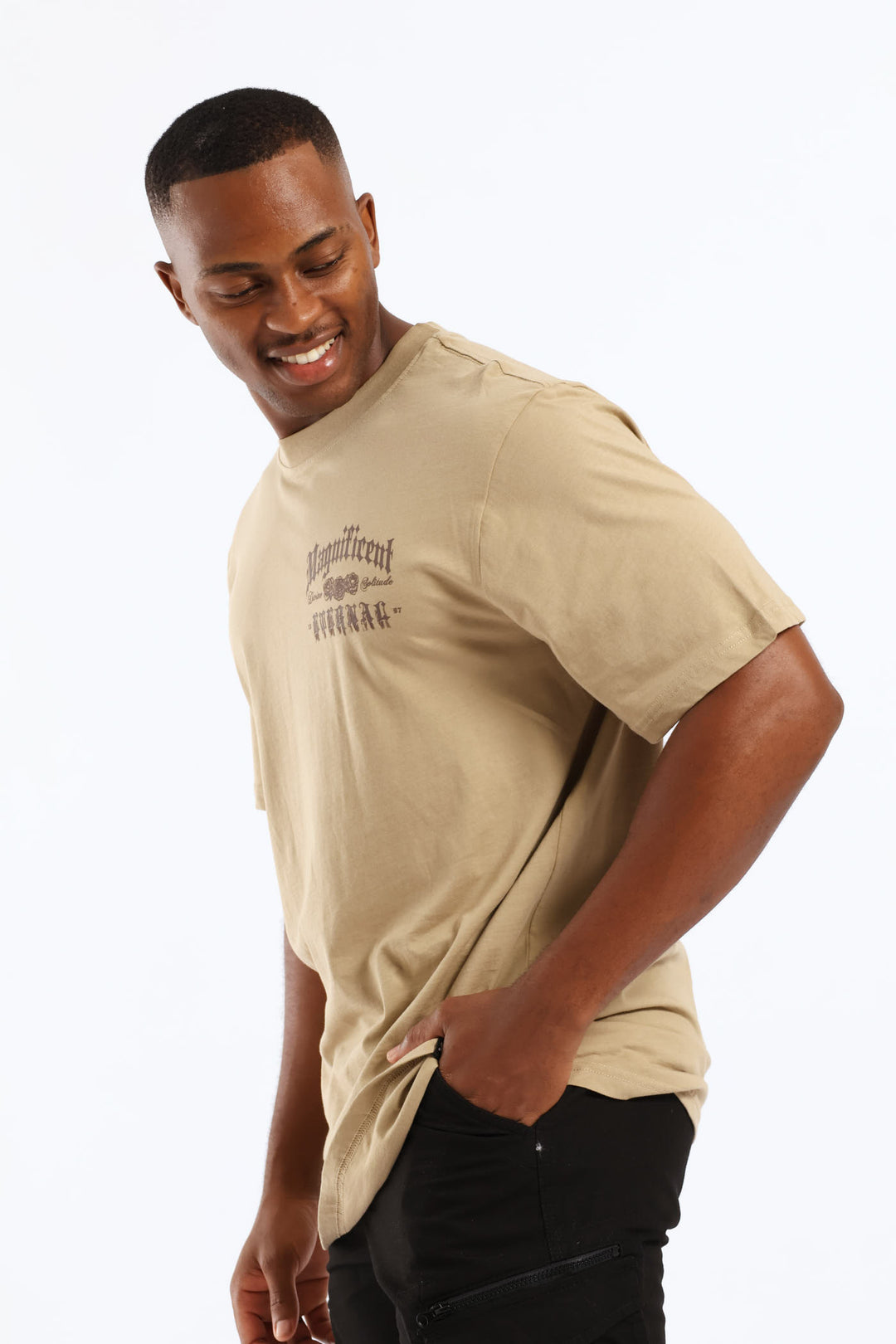 Eternal Front & Back Print Tee - Taupe