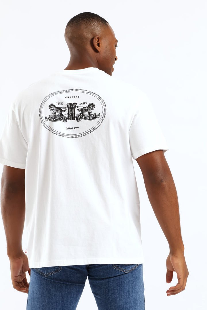 Vintage Fit Graphic Tee - White