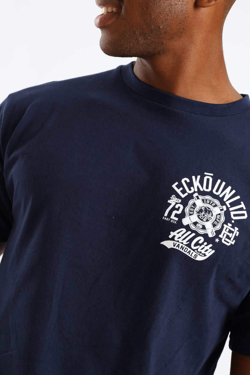 All City Bk Print Tee - Navy