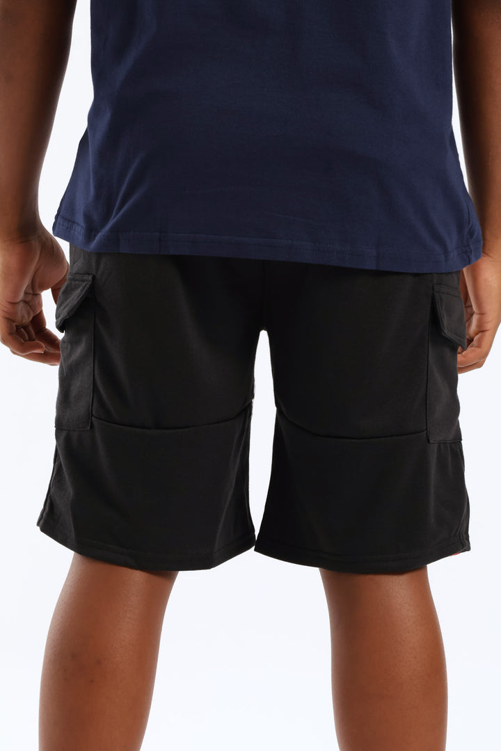 Cargo Fleece Shorts - Black