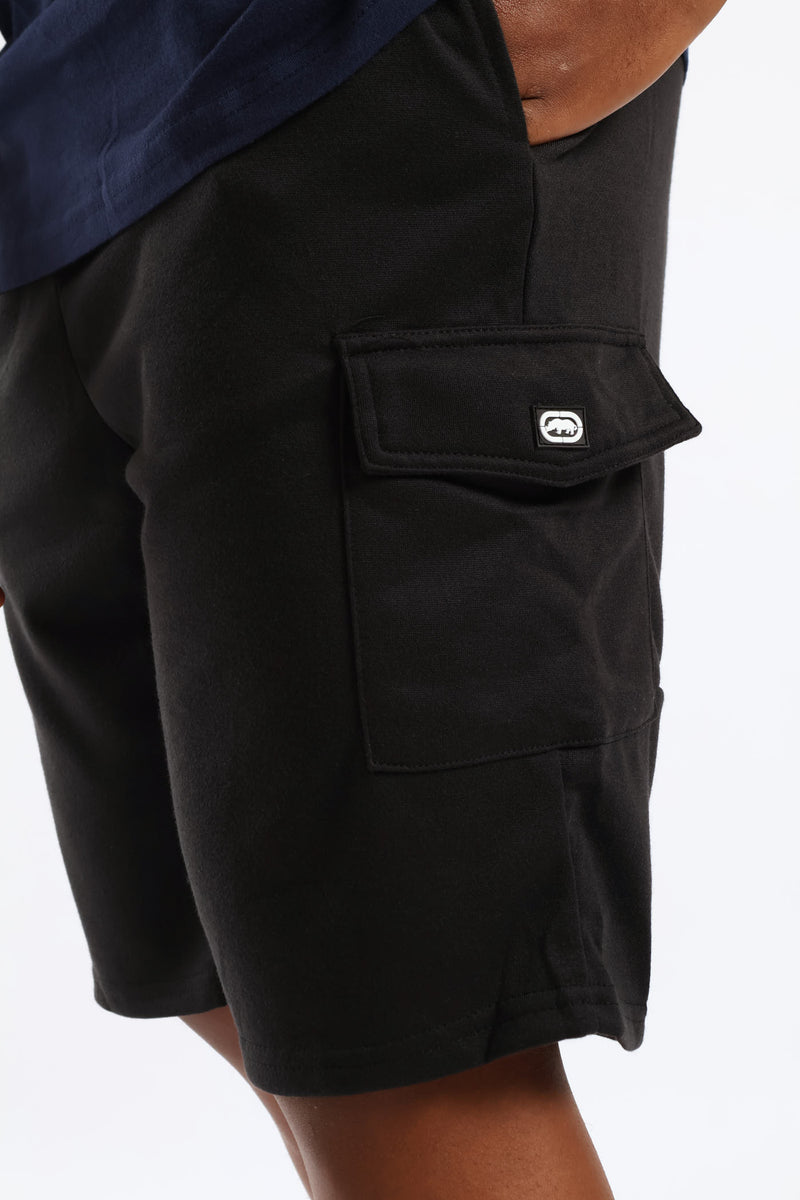 Cargo Fleece Shorts - Black