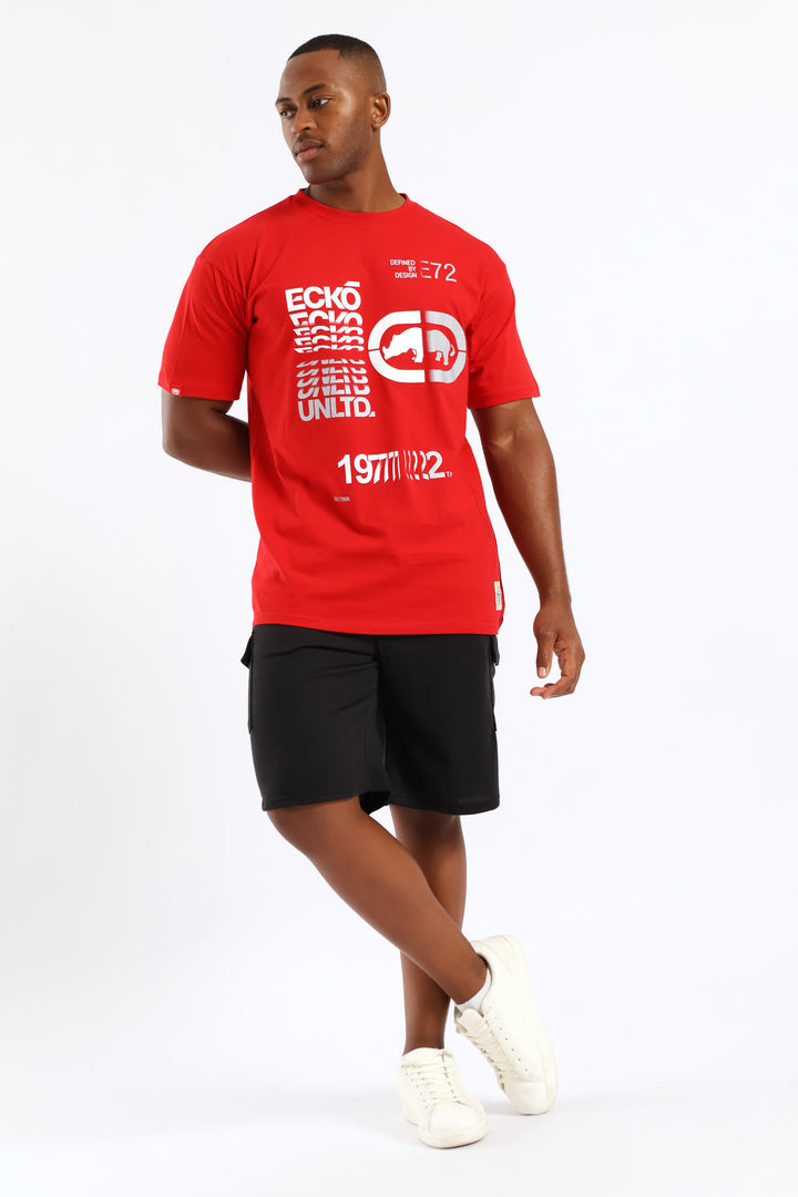 Stacked Logo Tee - Red