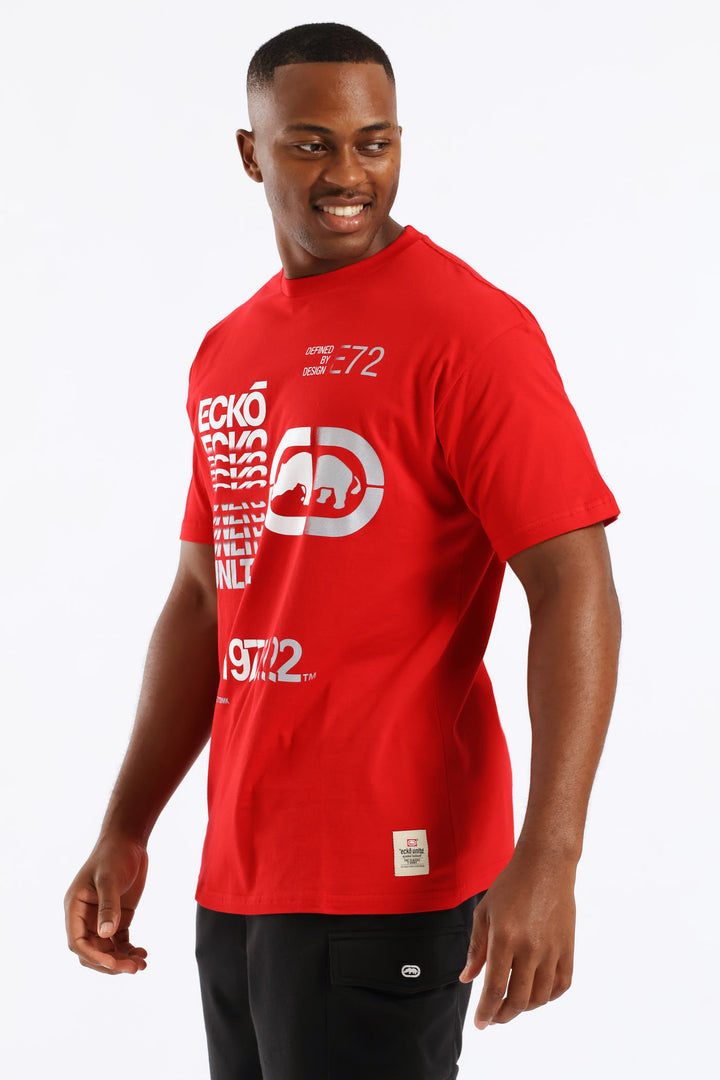 Stacked Logo Tee - Red