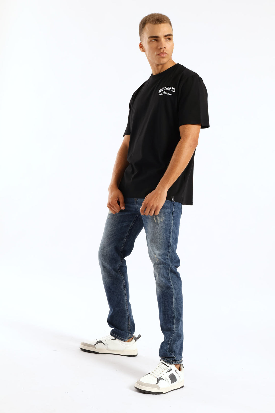 Not Like Us Front & Back Print Tee - Black