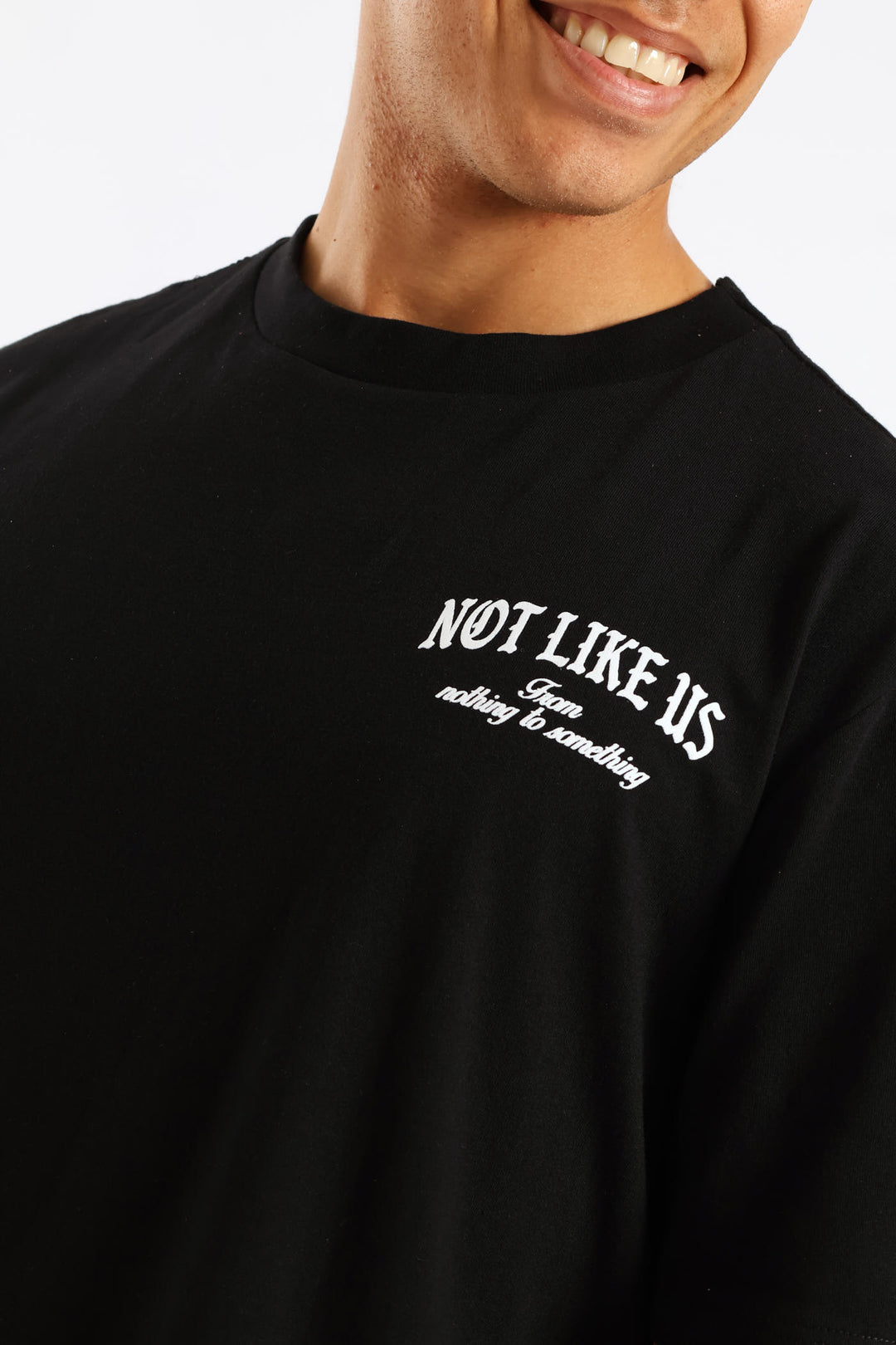 Not Like Us Front & Back Print Tee - Black