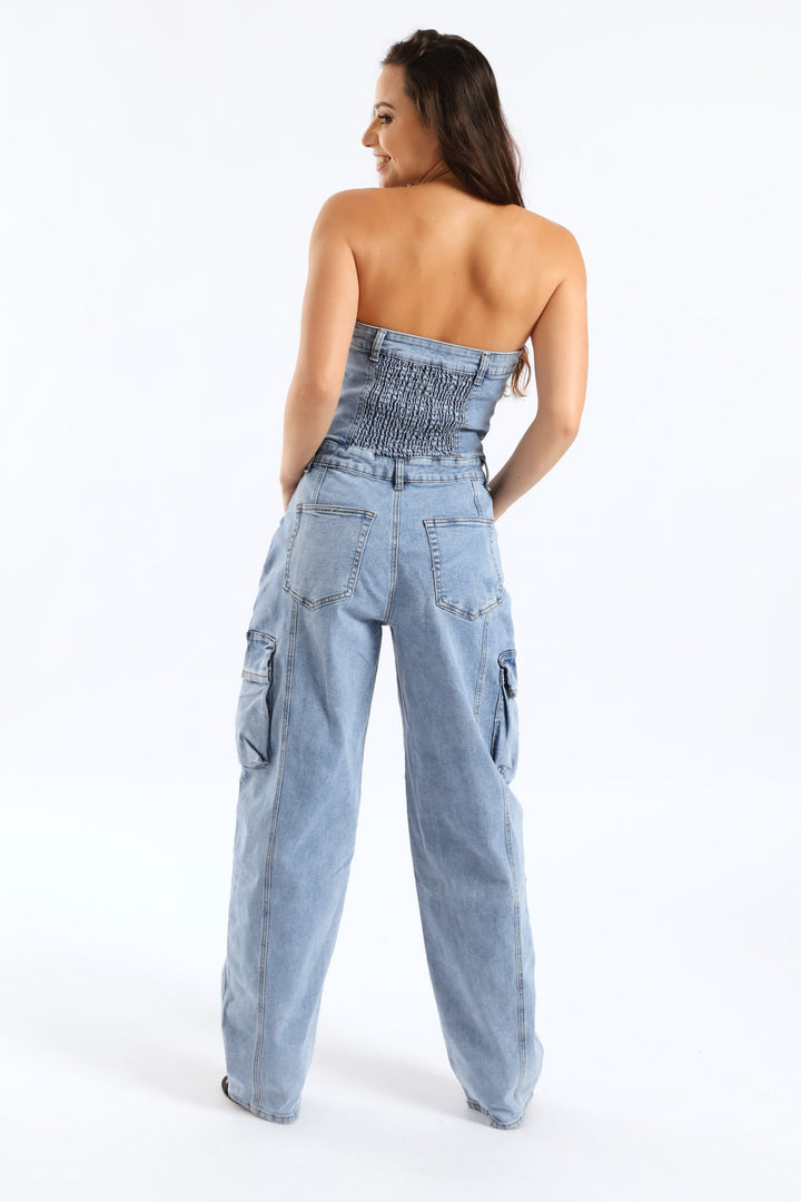 Tube Jumpsuit - Mid Denim
