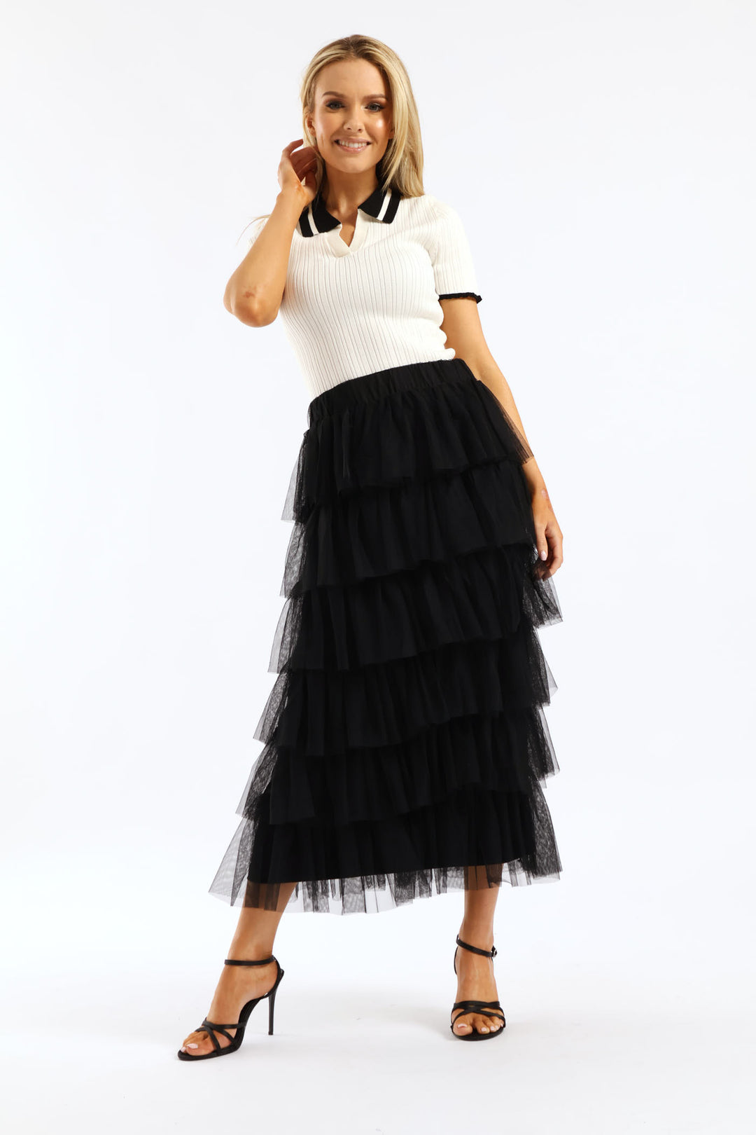 Multi Tiered Rara Maxi Skirt - Black