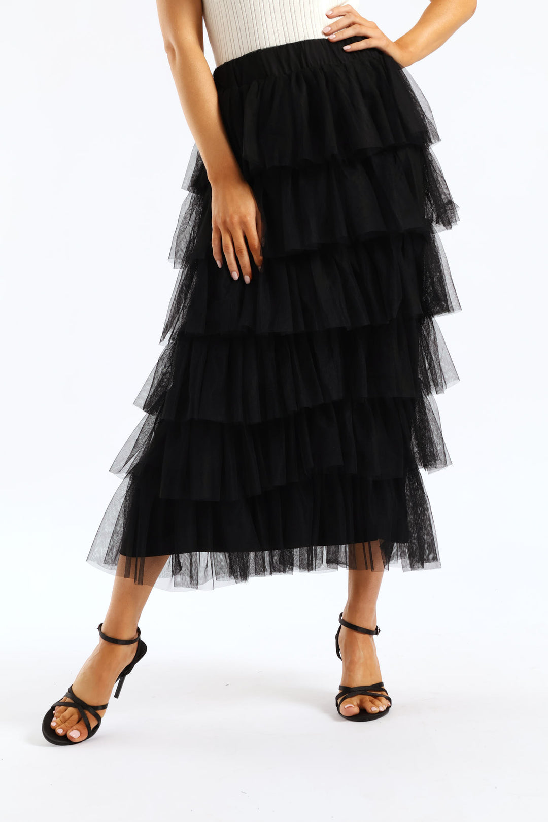 Multi Tiered Rara Maxi Skirt - Black