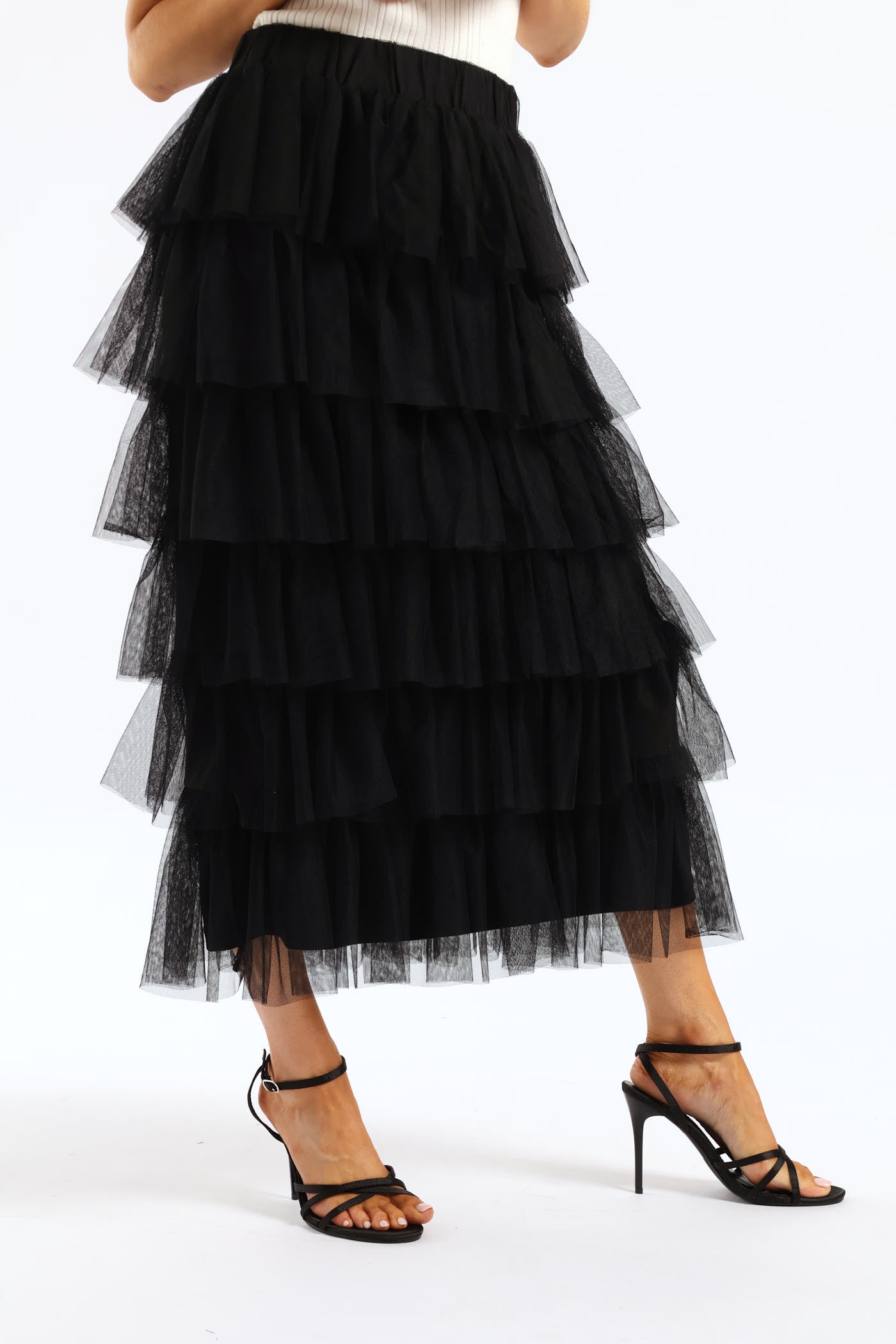 Ladies Multi Tiered Rara Maxi Skirt - Black – Edgars