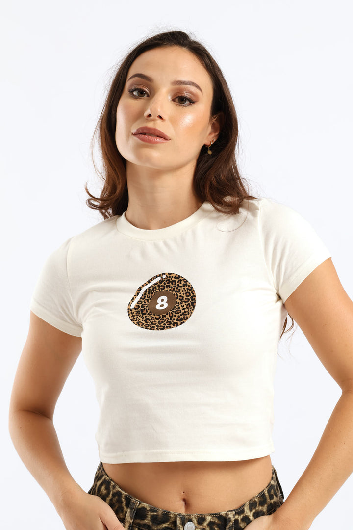Regular Short Sleeve Logo Baby Tee - White