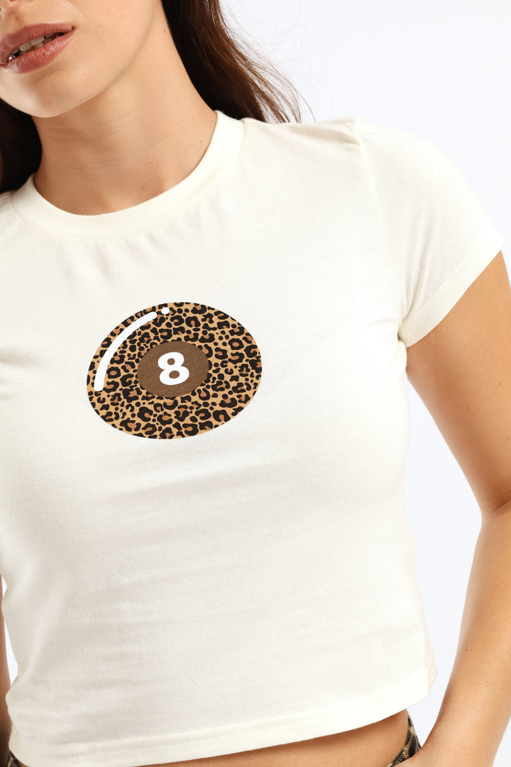 Regular Short Sleeve Logo Baby Tee - White
