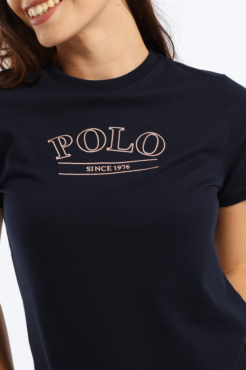 Danica Embroidered T-Shirt - Navy