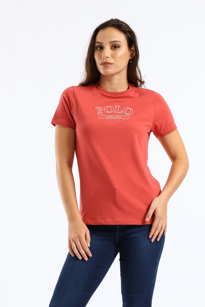 Danica Embroidered T-Shirt - Burnt Orange