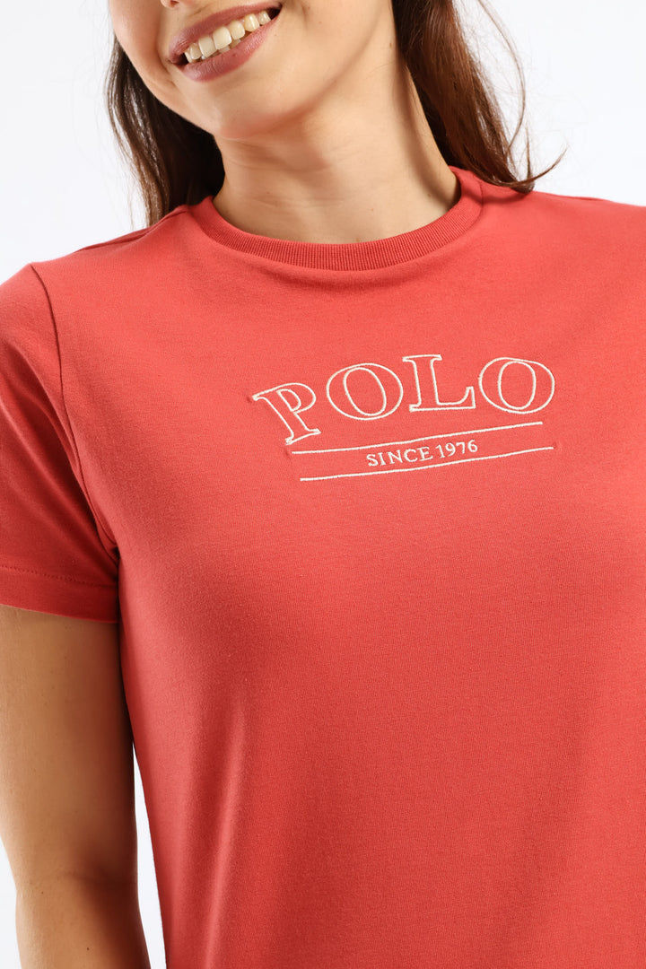 Danica Embroidered T-Shirt - Burnt Orange