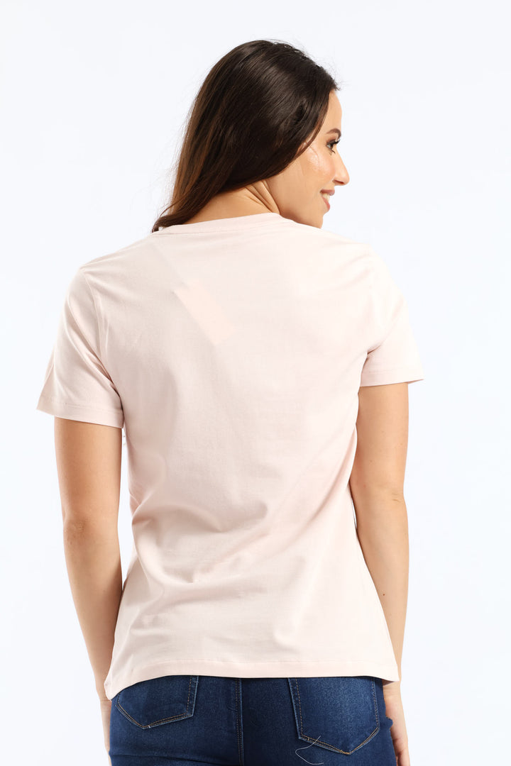 Lara Embroidered T-Shirt - Pink