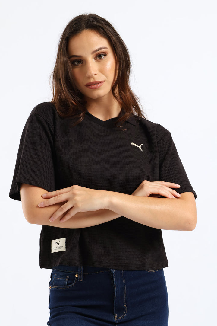 Class Relaxed Pinnacle Polo Boxy Tee - Black