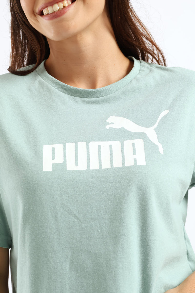 Cropped No. 1 Logo Relaxed Tee - Green