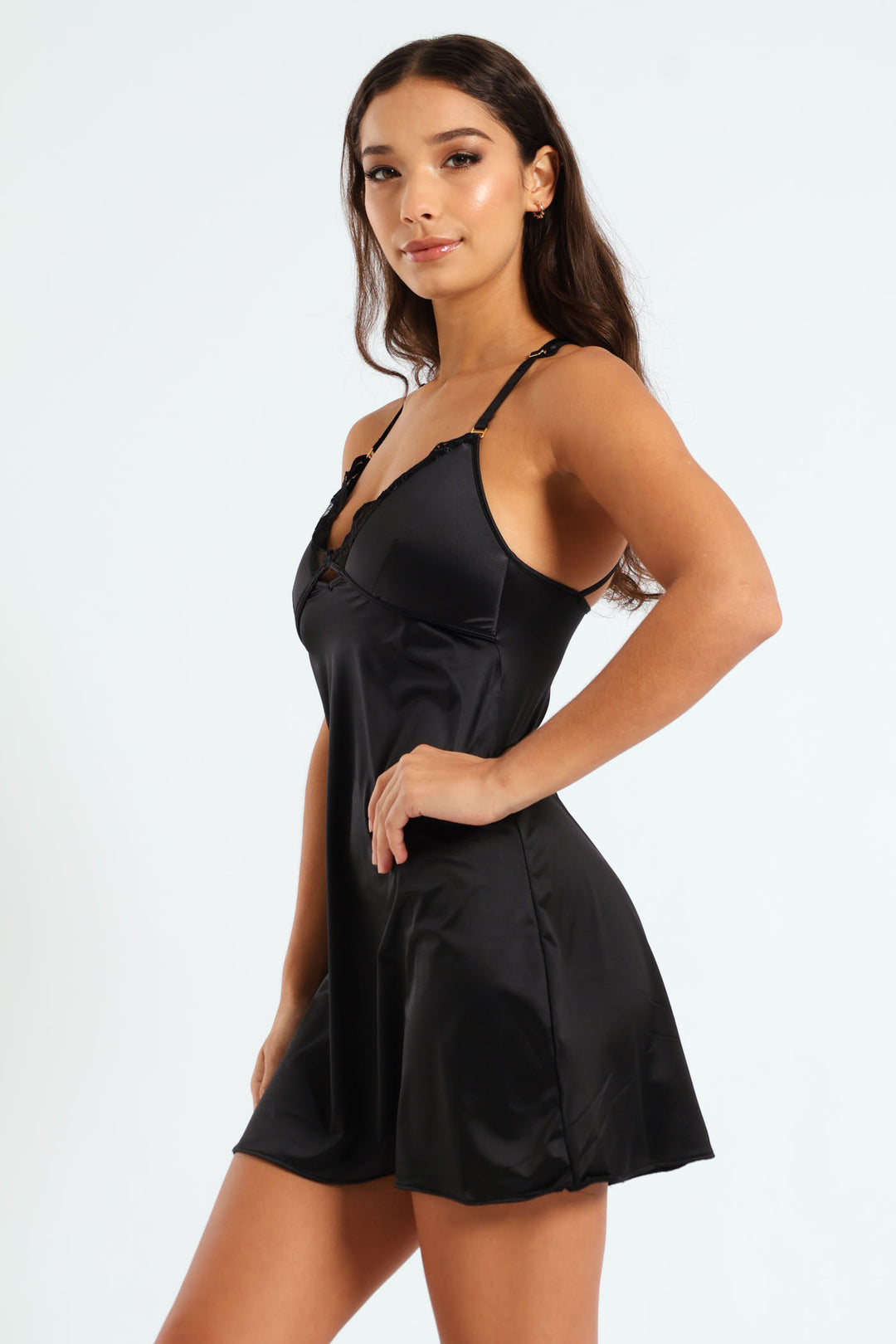 Embroidered Chemise - Black