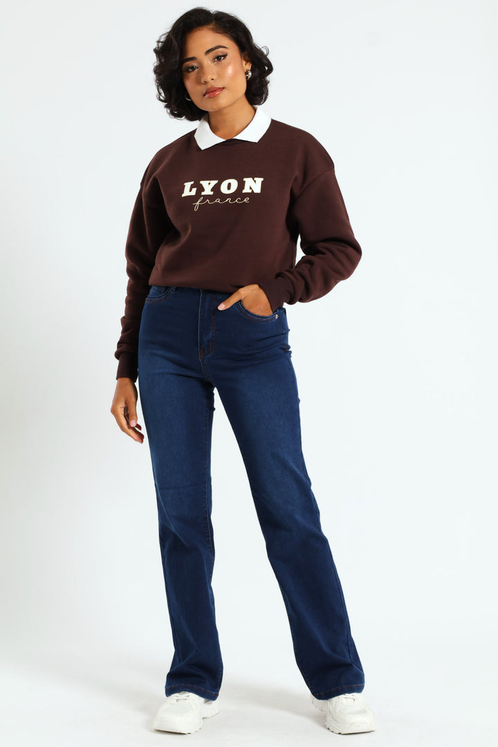 Hi-Waist Bootleg Denim - Dark Wash Ink