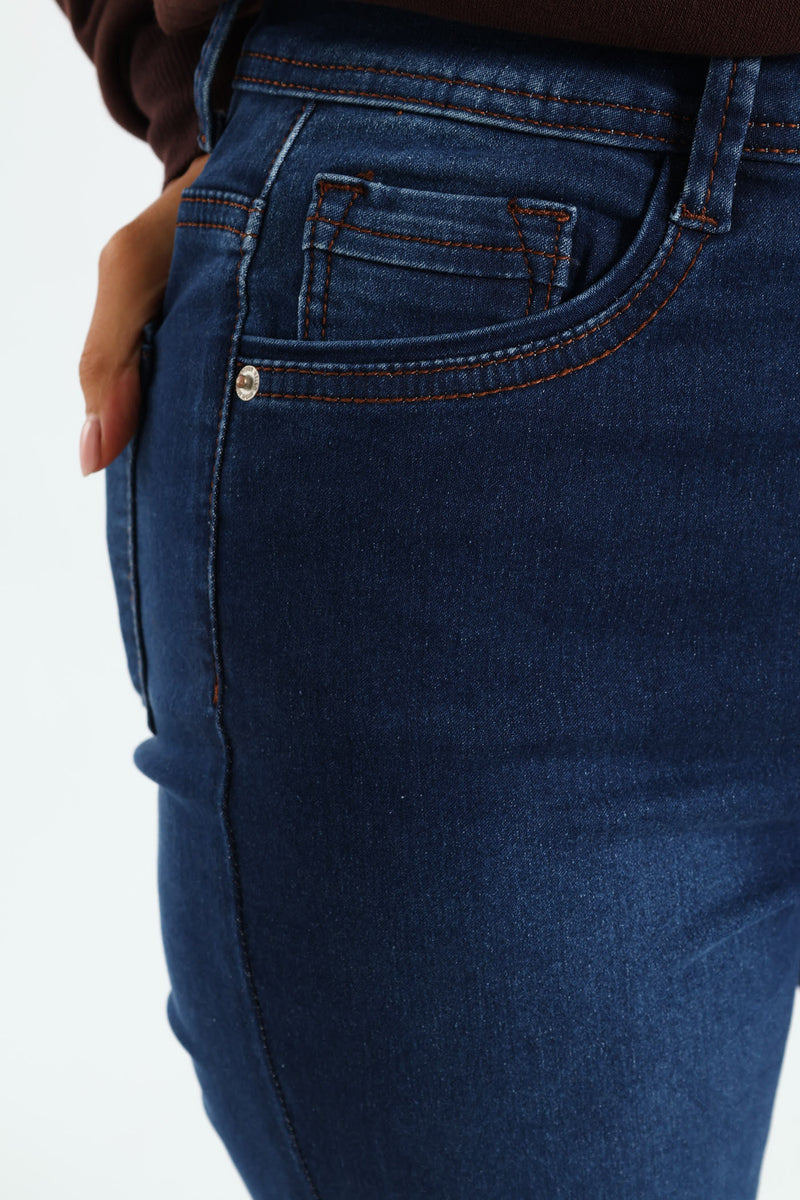 Hi-Waist Bootleg Denim - Dark Wash Ink