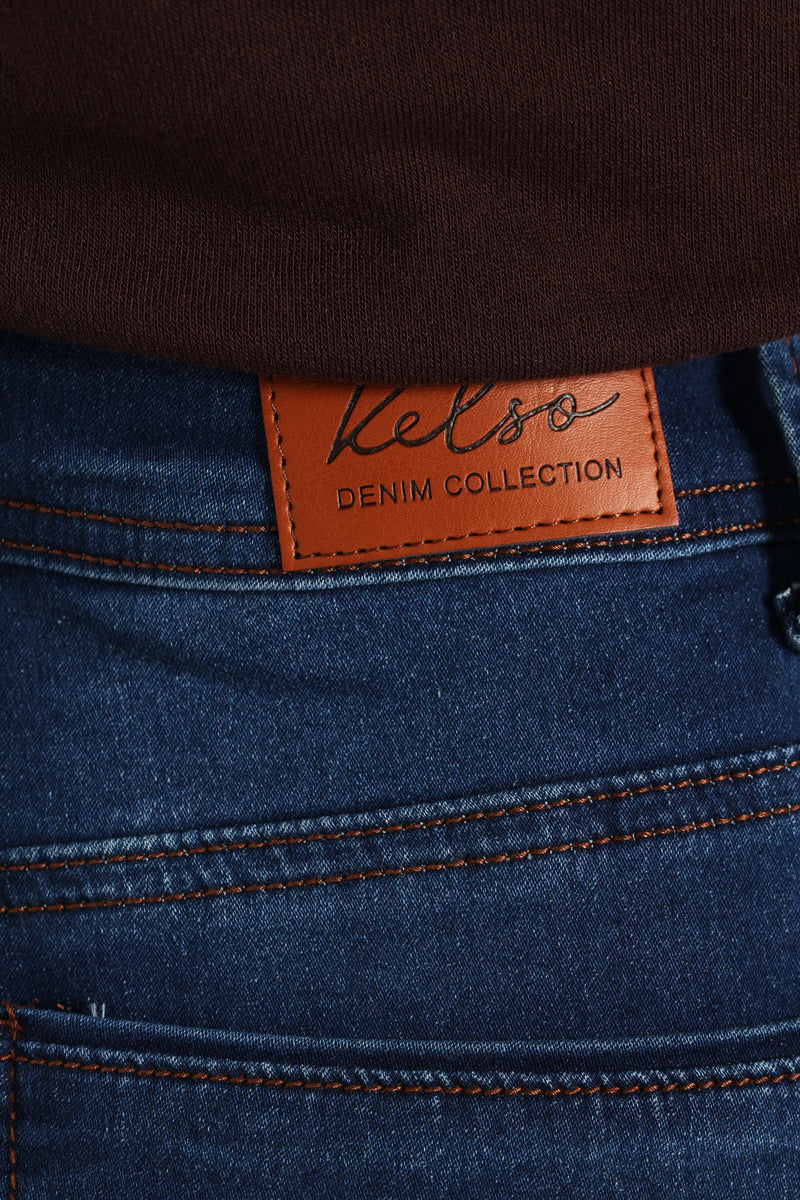 Hi-Waist Bootleg Denim - Dark Wash Ink