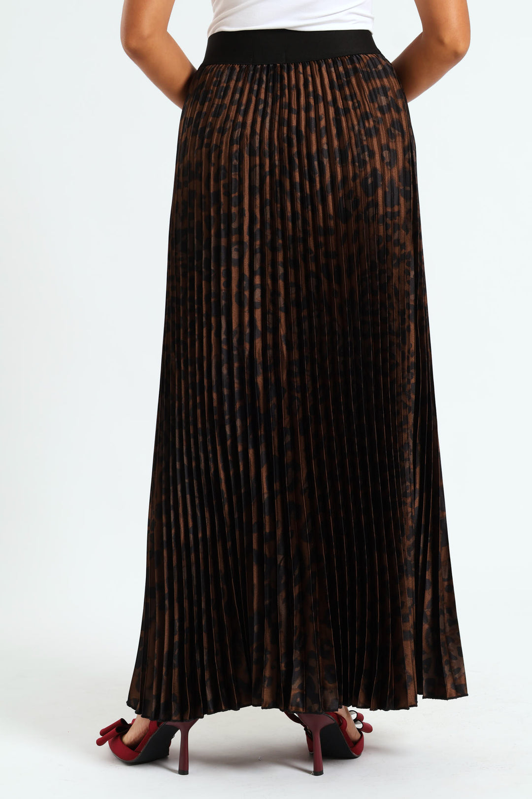 Animal Print Satin Maxi Skirt - Animal