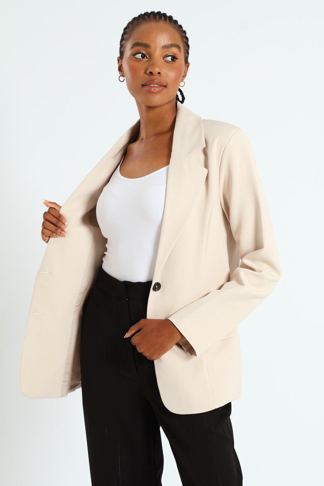 Double Button Blazer - Stone