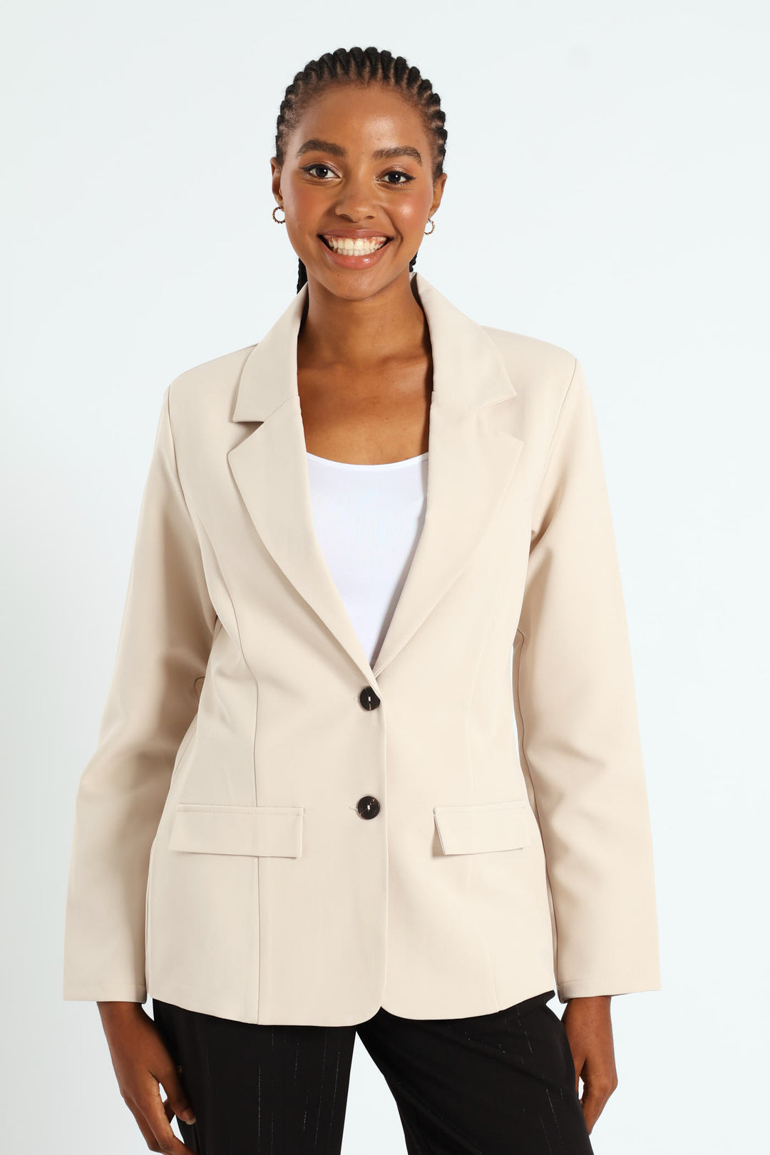 Double Button Blazer - Stone