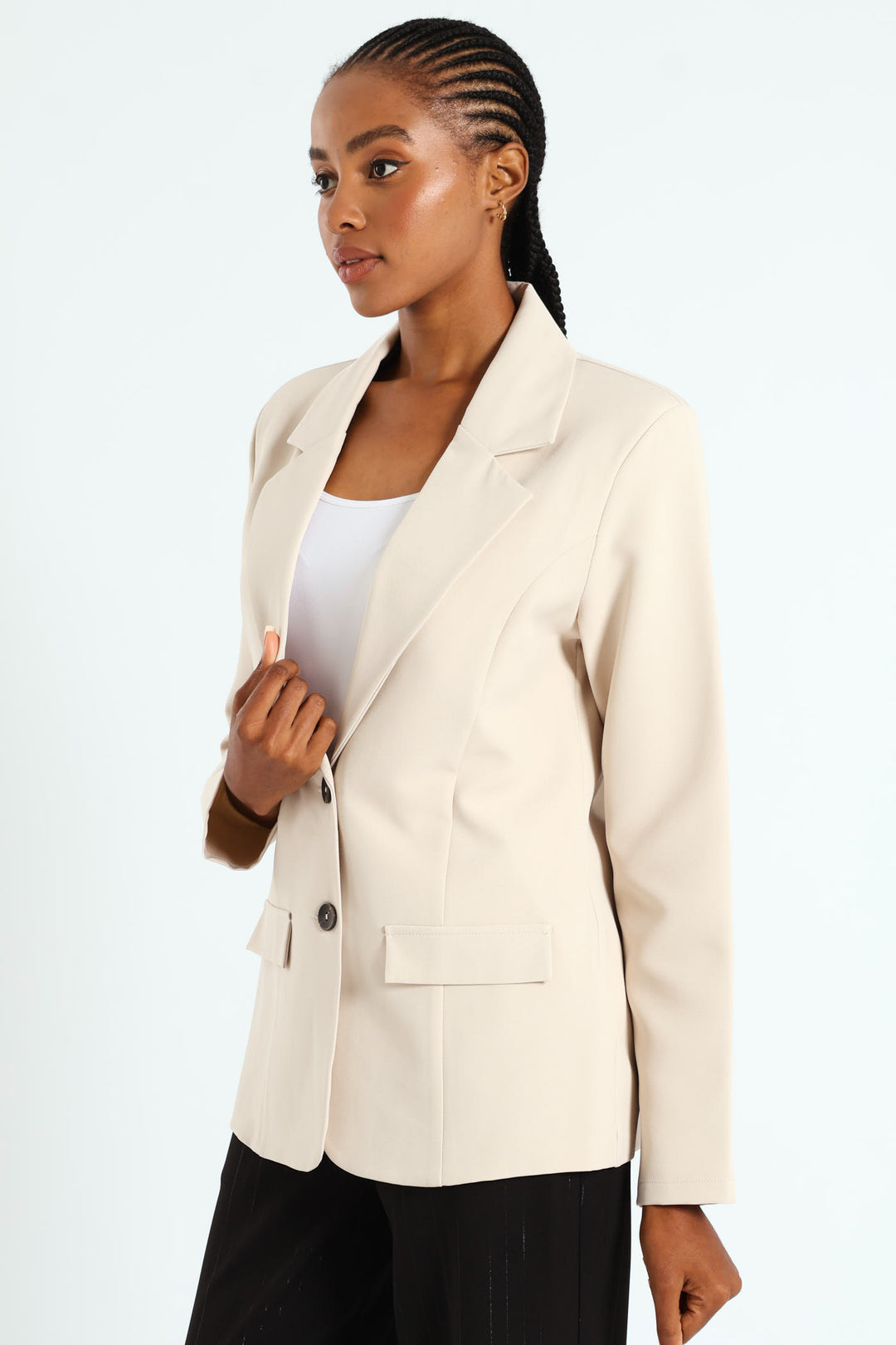 Double Button Blazer - Stone