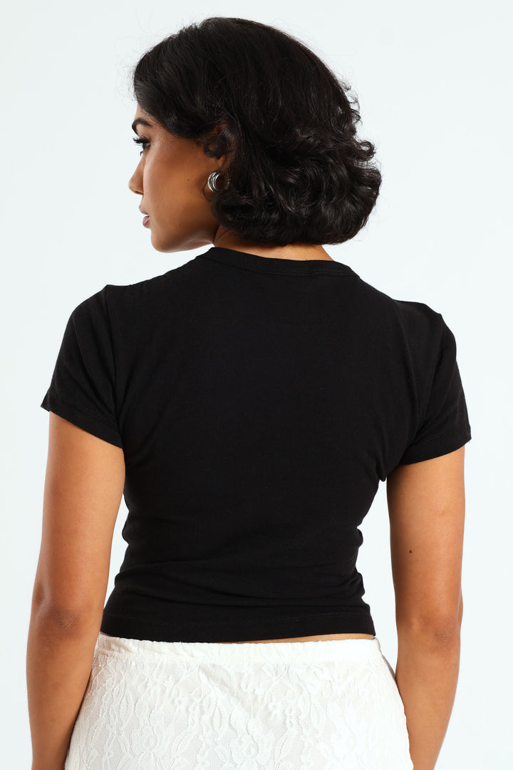 Cherry Baby Tee - Black