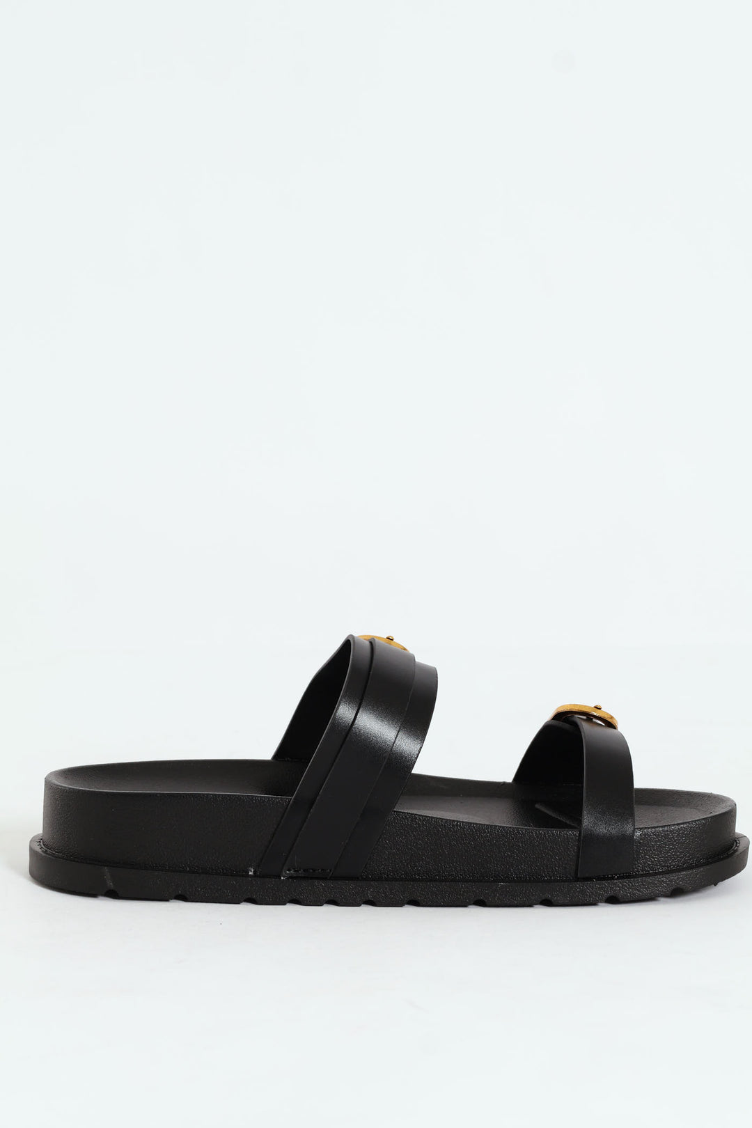 Double Buckle Sandal - Black
