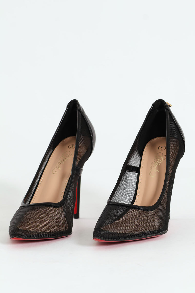 Lola 46 Mesh Court Stiletto - Black
