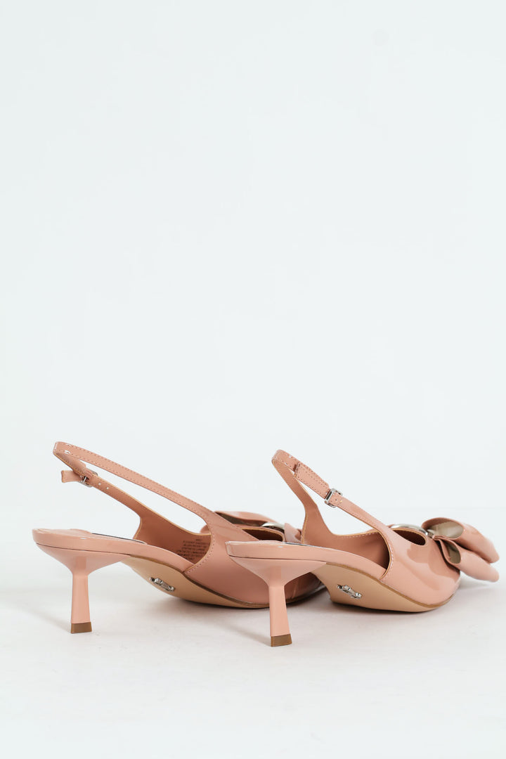 Kaci Kitten Heel Slingback With Bow - Blush