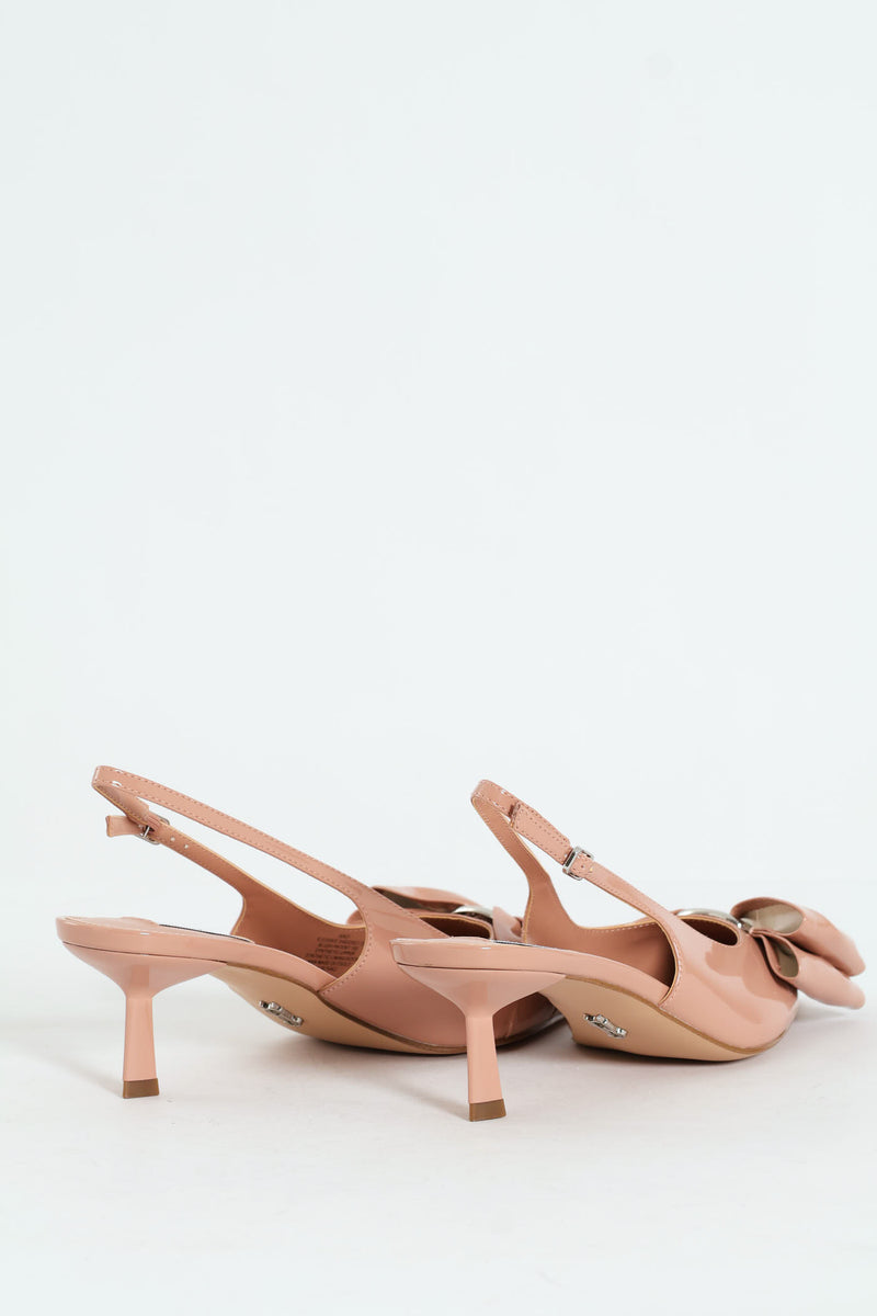 Kaci Kitten Heel Slingback With Bow - Blush