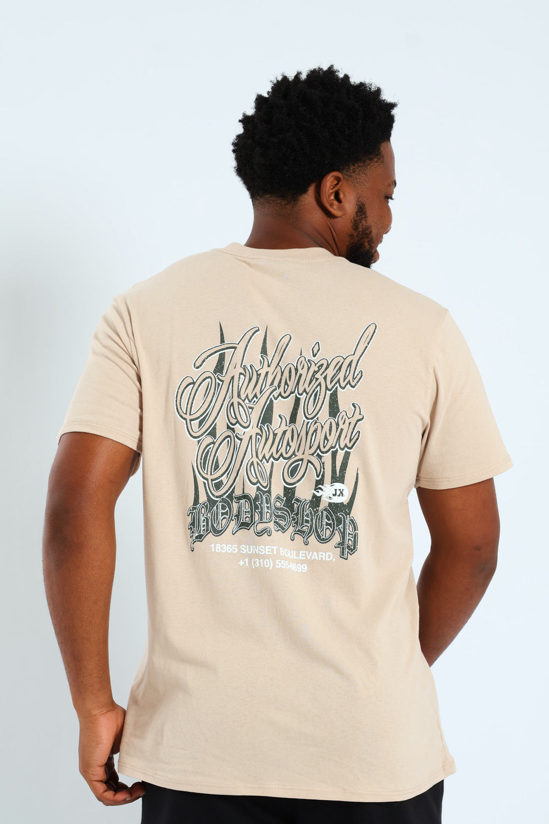 Authorized Front & Back Printed Tee - Stone