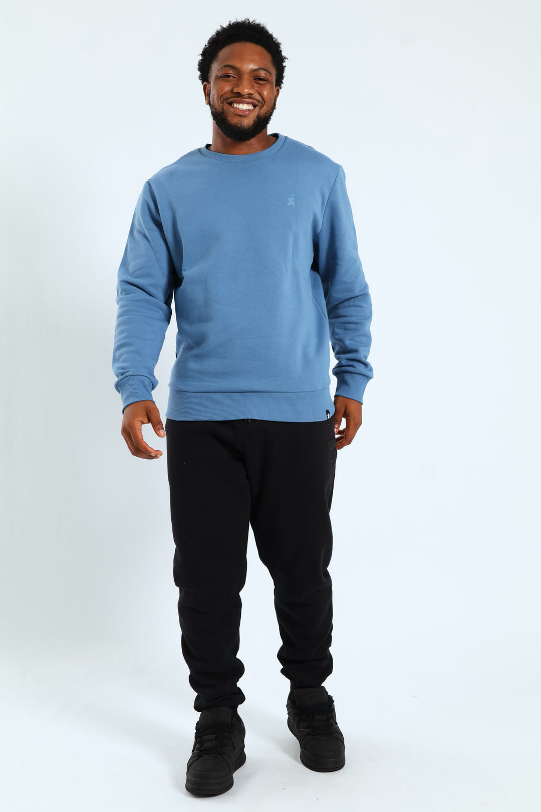 Plain Fleece Crew Top - Blue
