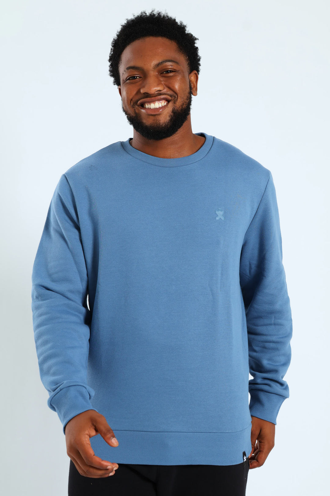 Plain Fleece Crew Top - Blue