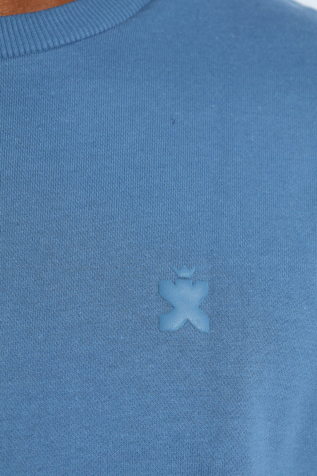 Plain Fleece Crew Top - Blue
