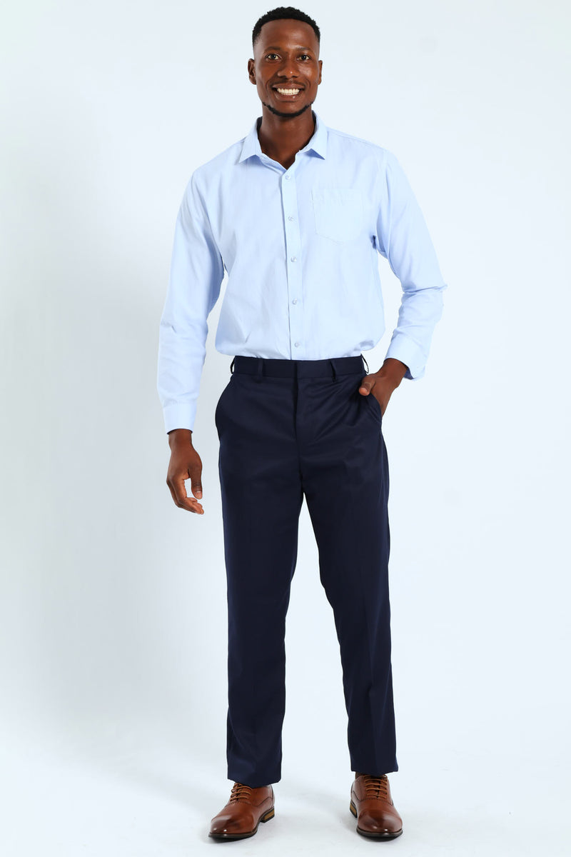 Melange Effect Textured Shirt - Light Blue