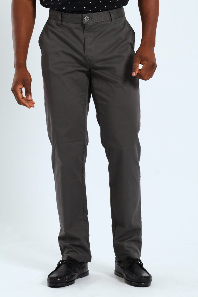 Basic Slim Stretch Chino - Charcoal