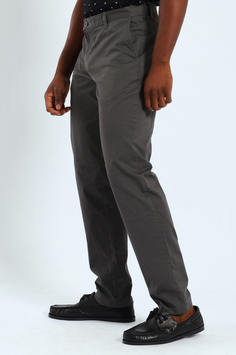Basic Slim Stretch Chino - Charcoal