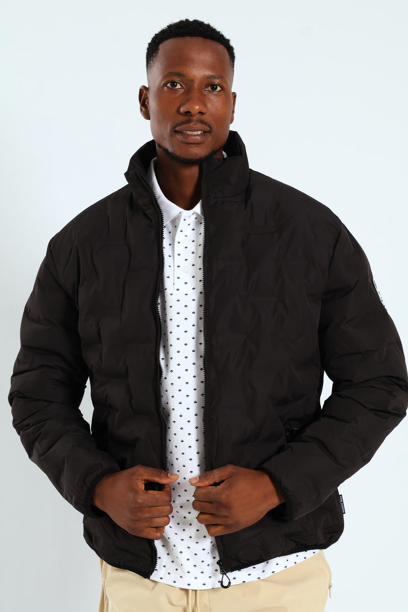 Heat Seal Puffer Jacket - Black