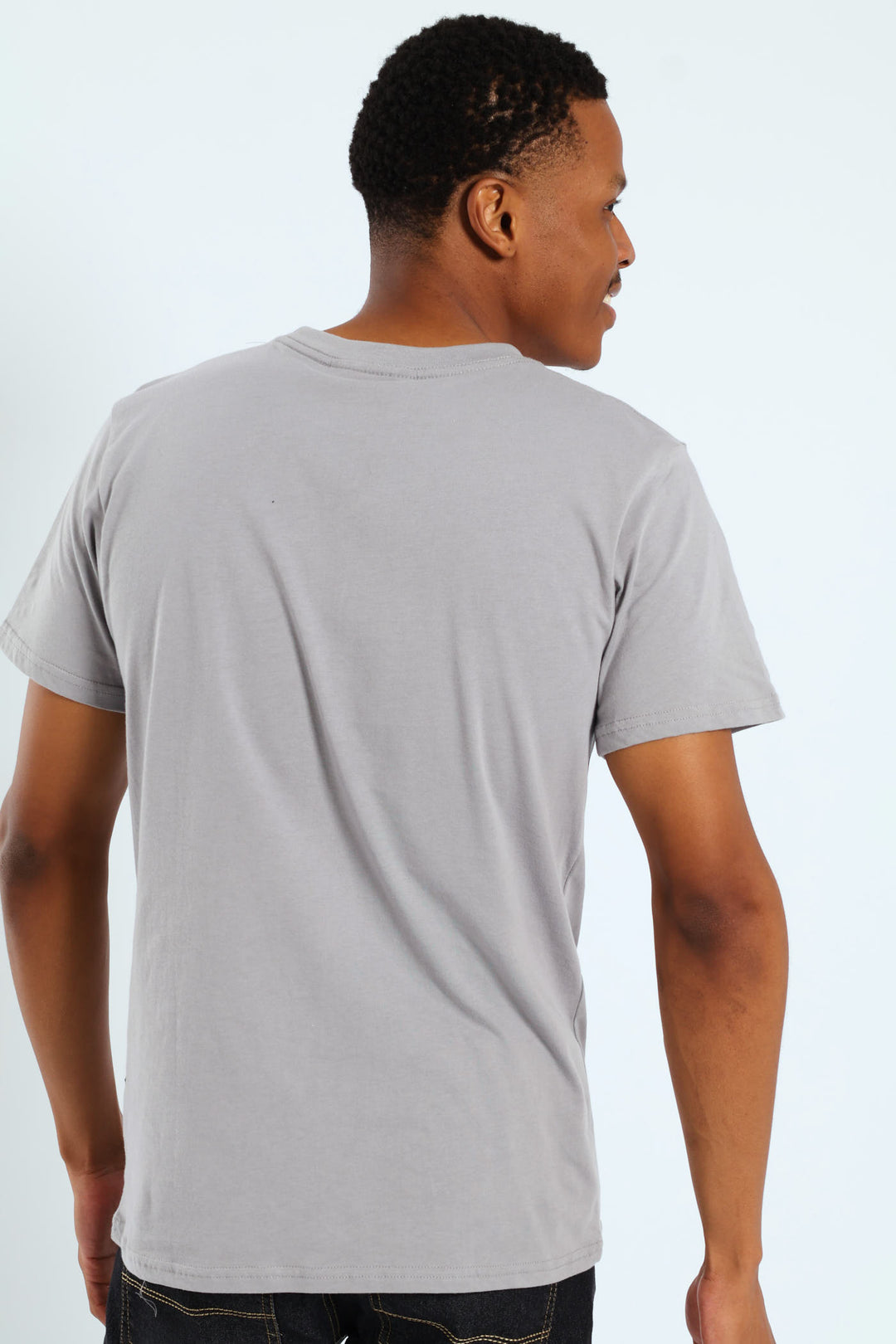 Basic Print Tee - Light Grey