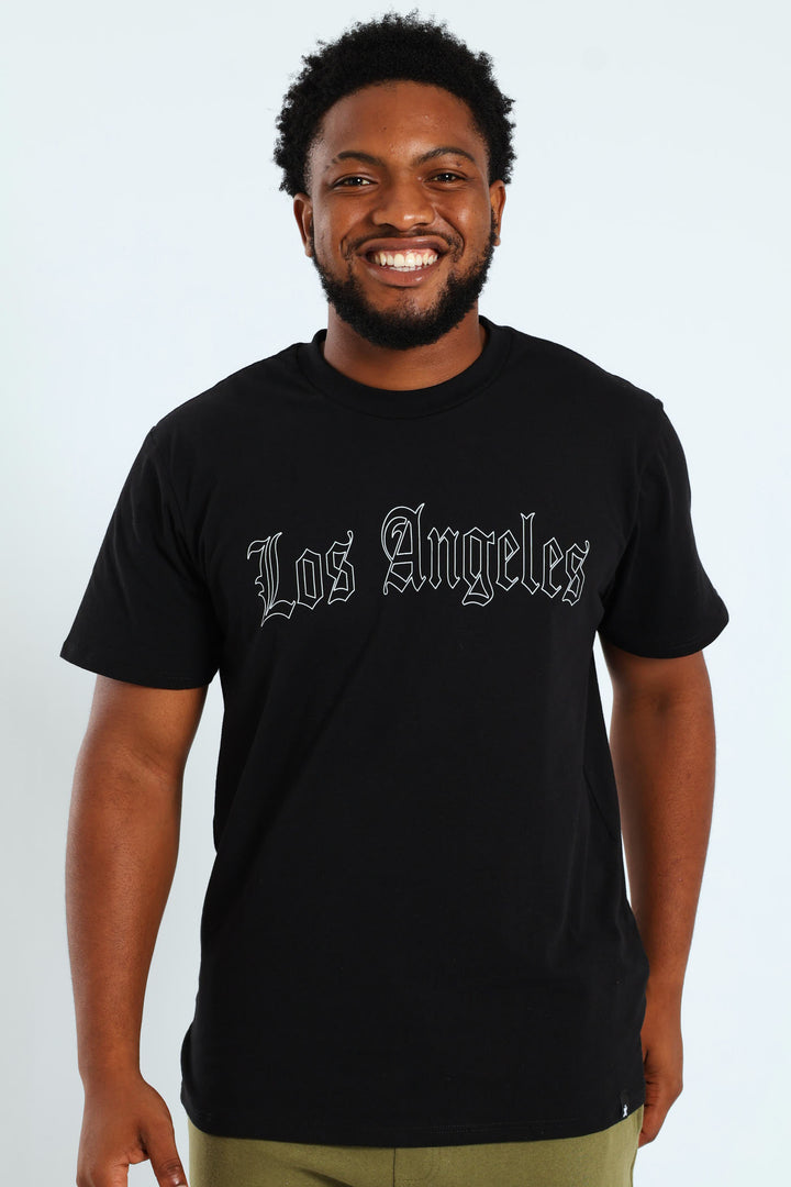 Basketball Front & Back Printed Tee - Black