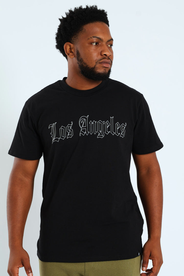 Basketball Front & Back Printed Tee - Black