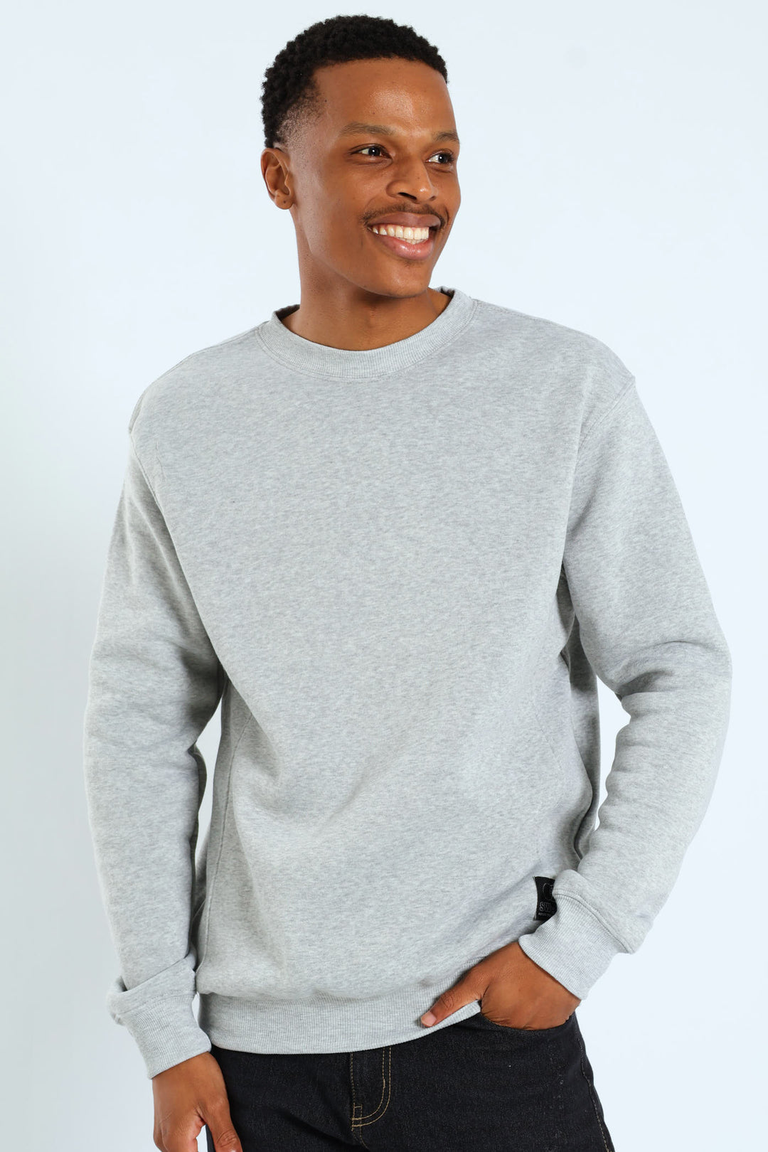 Basic Fleece Panel Pullover - Grey Melange