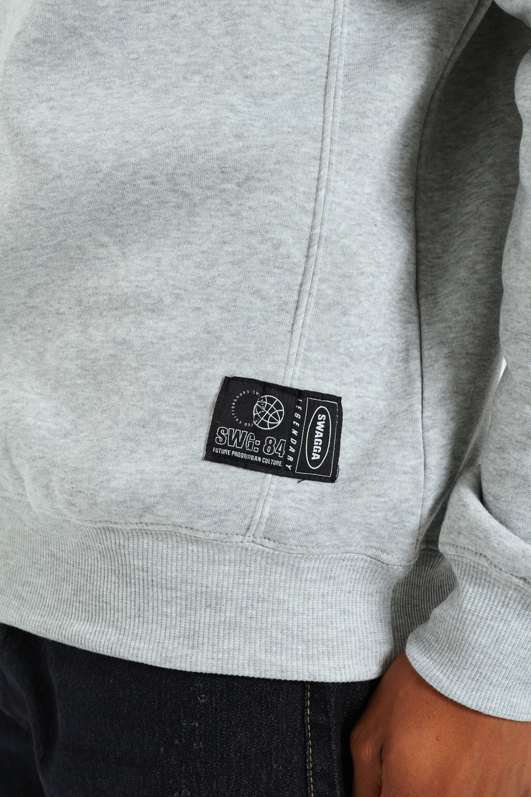 Basic Fleece Panel Pullover - Grey Melange