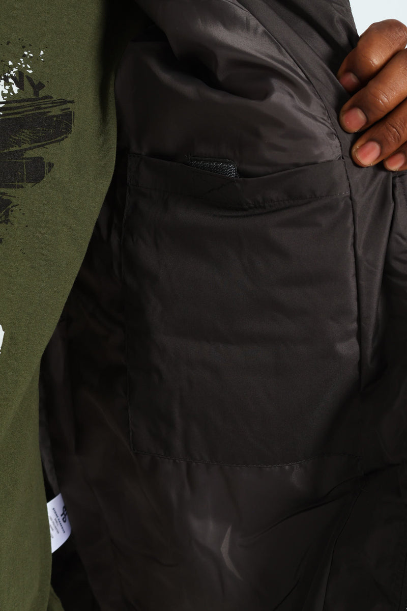 Charcoal Quilted Utility Jacket - Charcoal