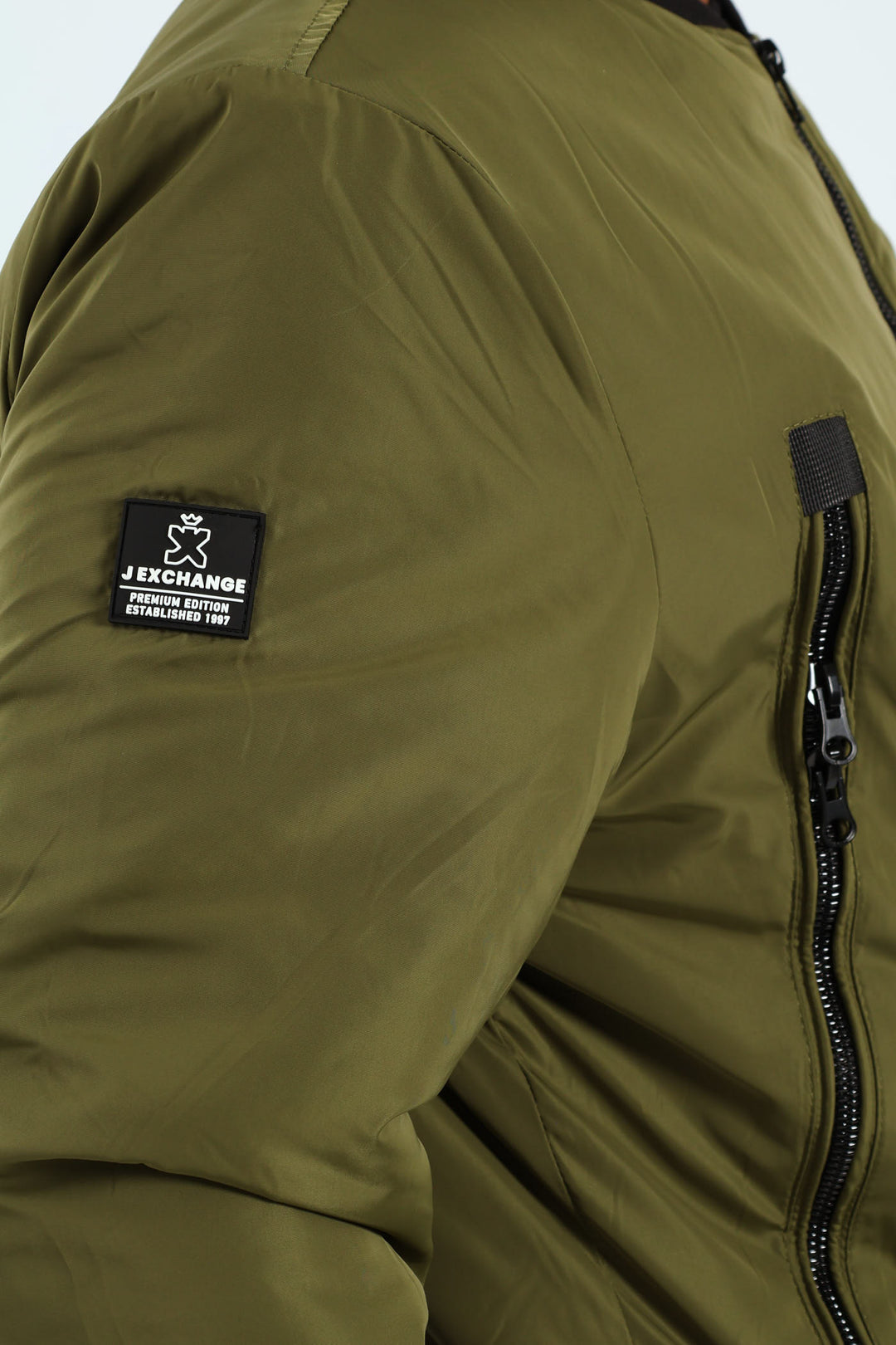 Longer Zip Bomber Jacket - Olive